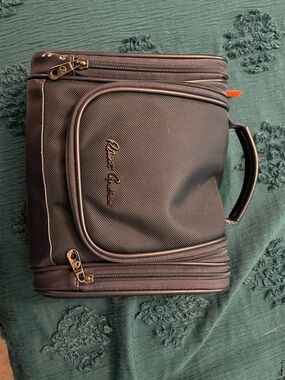 Robert Graham Black Travel Toiletry Bag with Gold Hardware